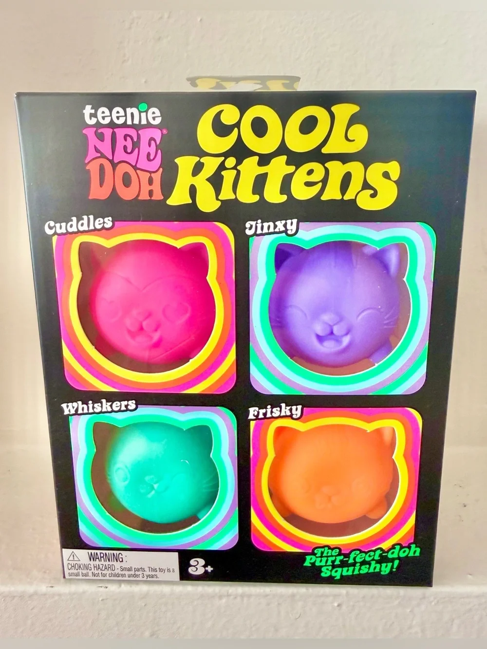 NEW! 100% AUTHENTIC Schylling Teeny Needoh NEE DOH Cool Kittens Squishy Set!